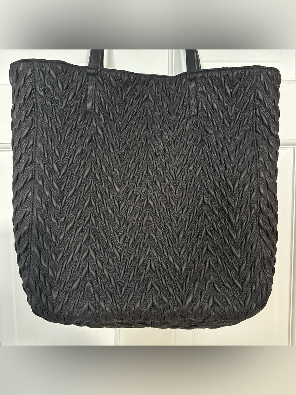 Banana Republic Black Quilted Tote Bag